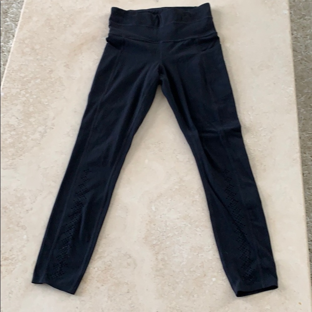 Athleta black laser cut 7/8 leggings
